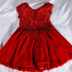 Mini Boden Red Sparkle Tulle Holiday Dress Size 5